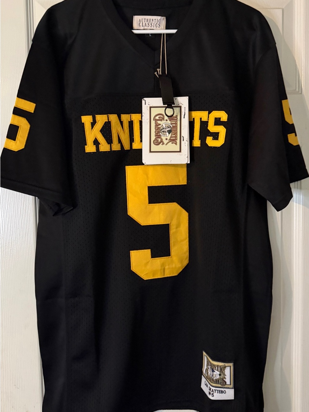 Cam Skattebo high school football Knights #5 Black & Yellow Jersey